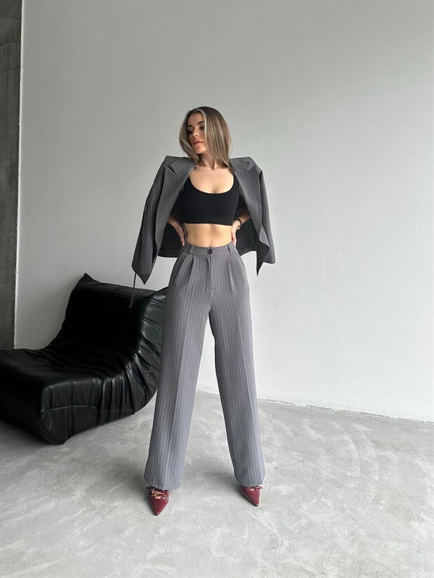 Elicia Line Pileli Palazzo Füme - Füme