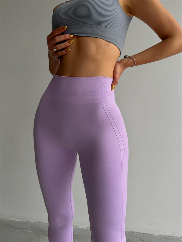 Yan Çizgi Esnek Tayt Lila - Lila