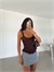 Korse Dantel Crop Top - Kahve