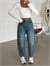 Barrel Fit Mom Jean - Mavi Yıkama