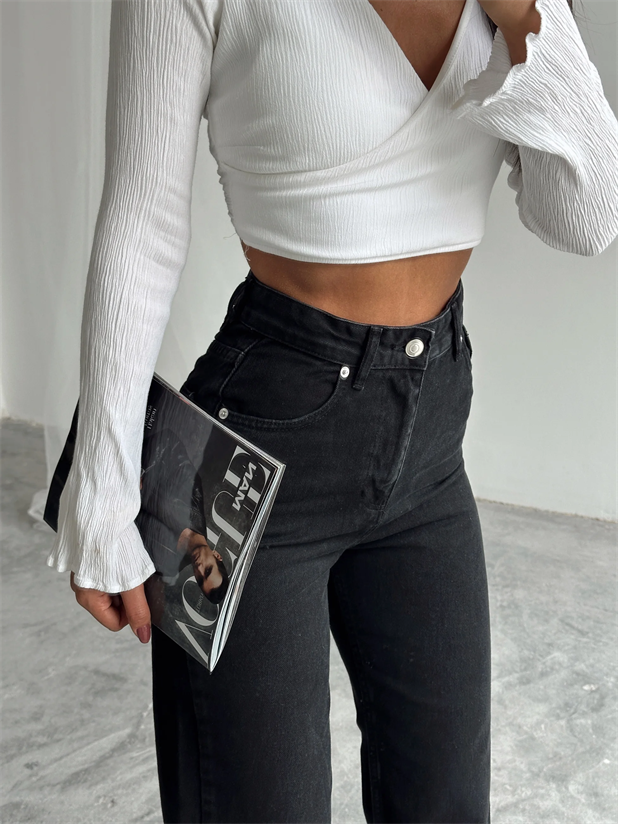 Massimo Paça Kesik Palazzo Jean - Siyah