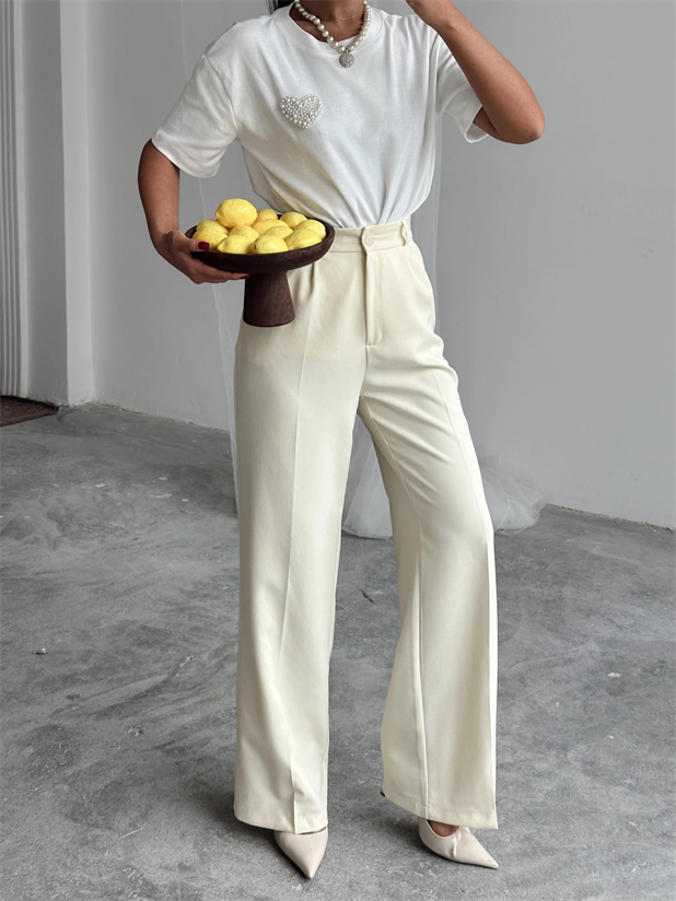 My Palazzo Kumaş Pantolon - Limon Sarısı