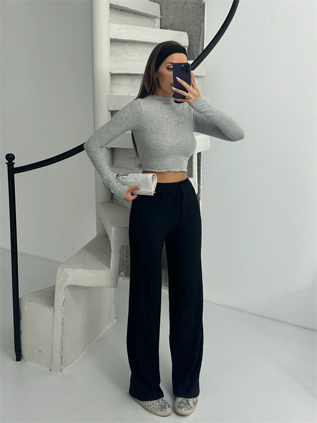 Yumoş Fitilli Eşofman - Siyah