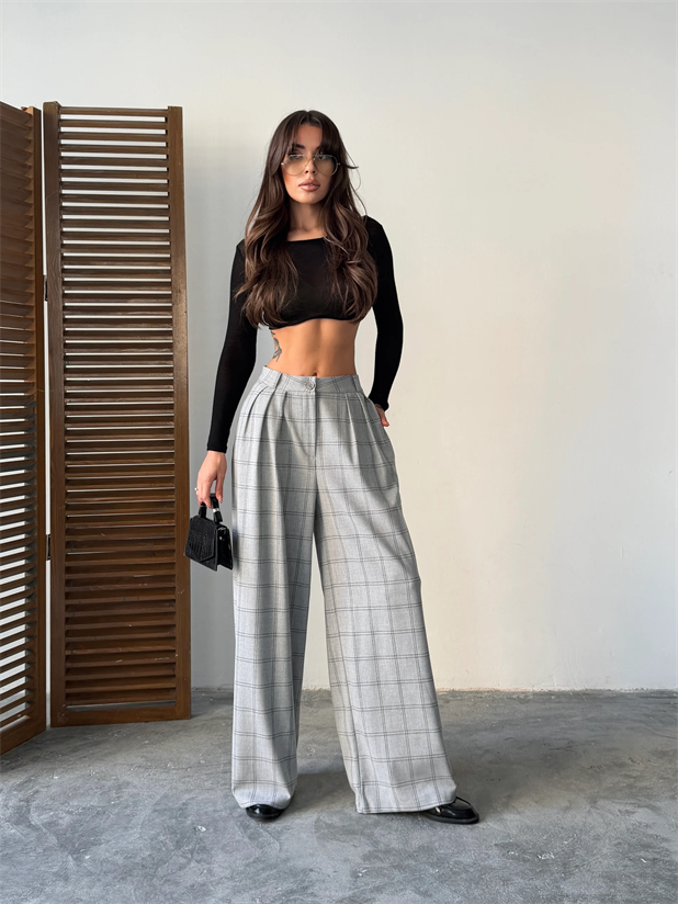 Kareli Palazzo Pantolon  - Gri