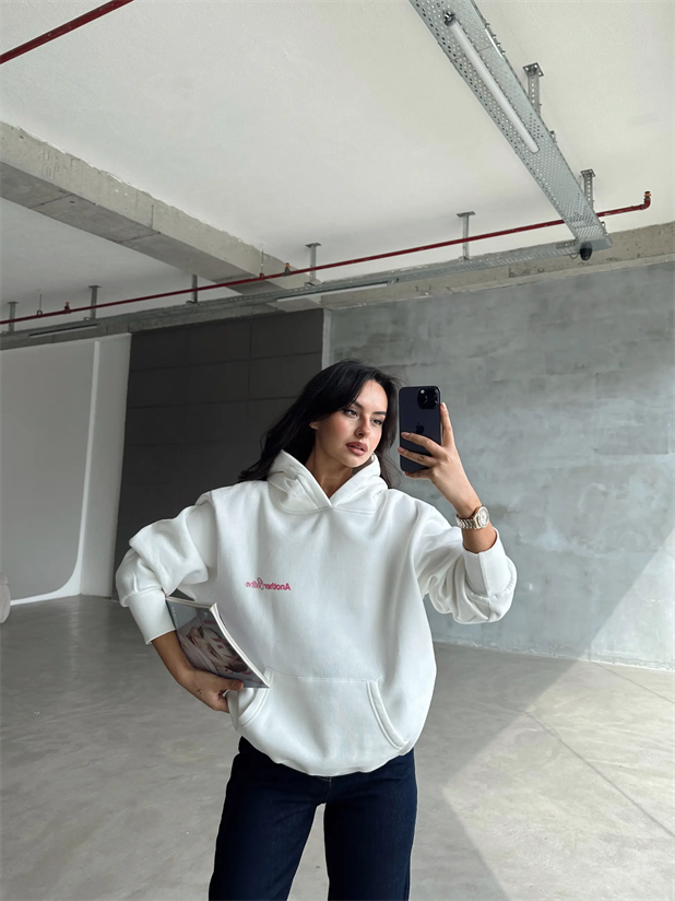 Another Kapüşonlu Sweatshirt Beyaz - Beyaz