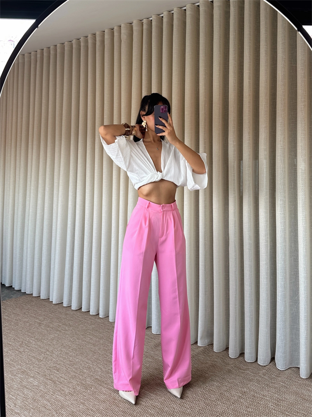 My Palazzo Kumaş Pantolon - Pembe