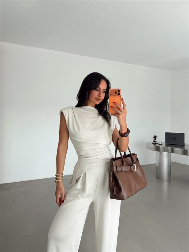 Vatkalı Asimetrik Modal Takım - Taş