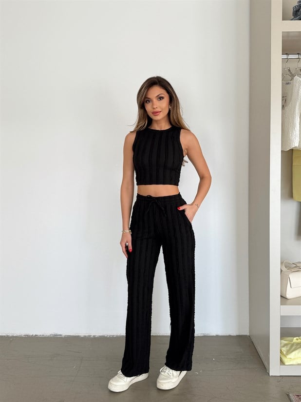 Fırfır Atlet Takım - Siyah