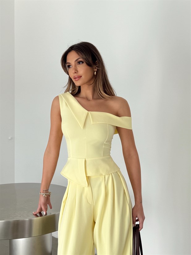 Tek Omuz Büstiyer - Sarı