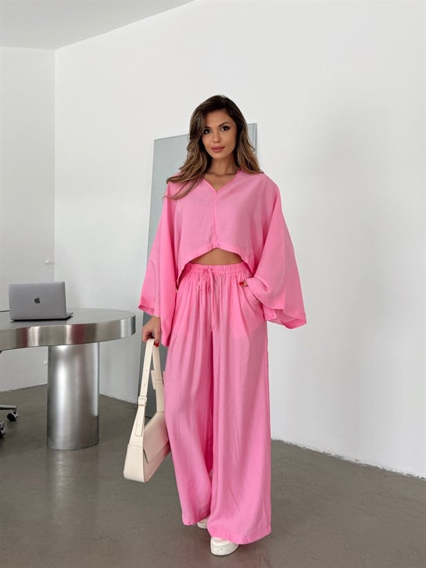 Salaş Keten Takım  - Pembe