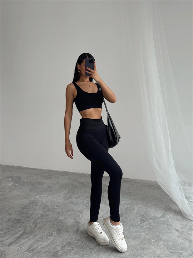 Esnek Tayt Siyah - Siyah