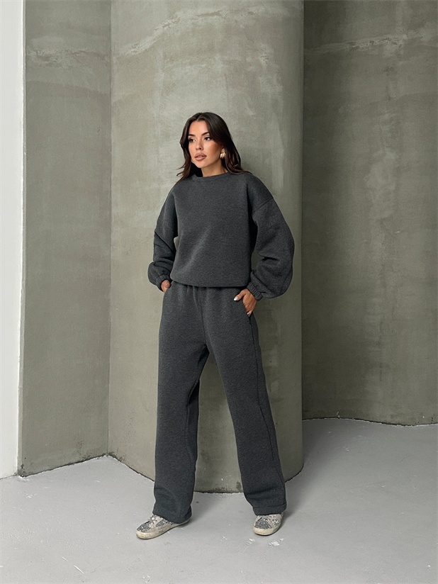 Oversize Şardonlu Takım - Füme