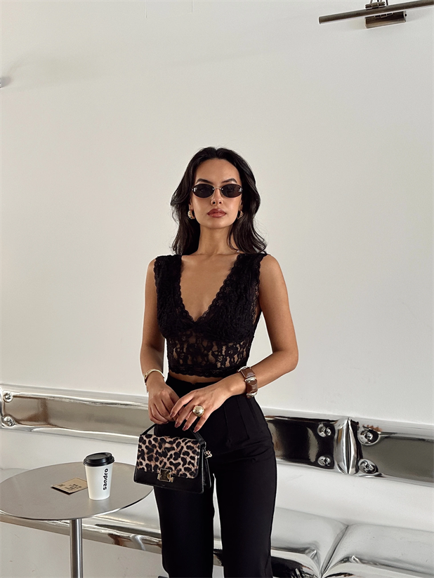 Dantelli Bralet - Siyah