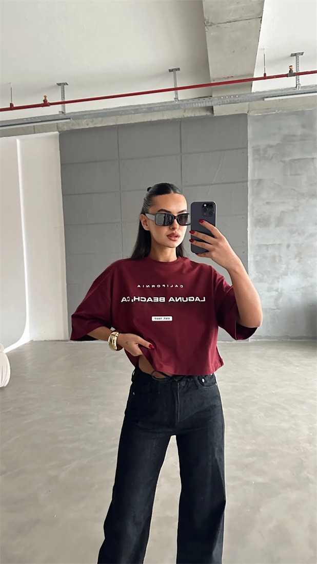 Laguna Beach Crop Basic - Bordo