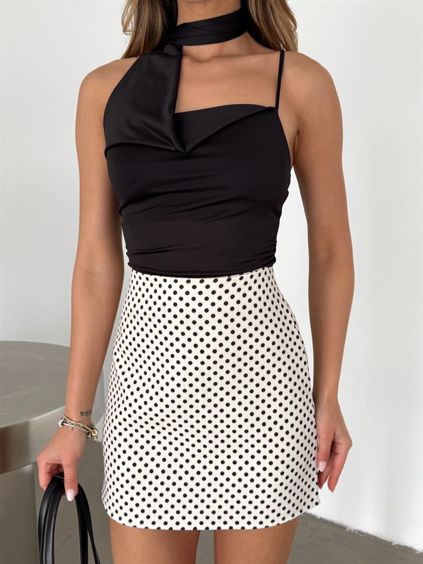 Fularlı Sandy Bluz - Siyah