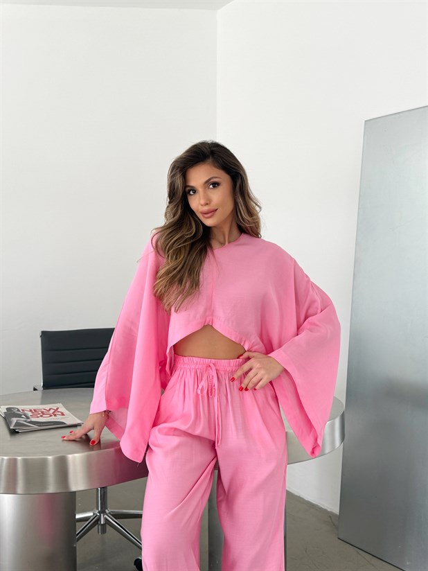 Salaş Keten Takım  - Pembe