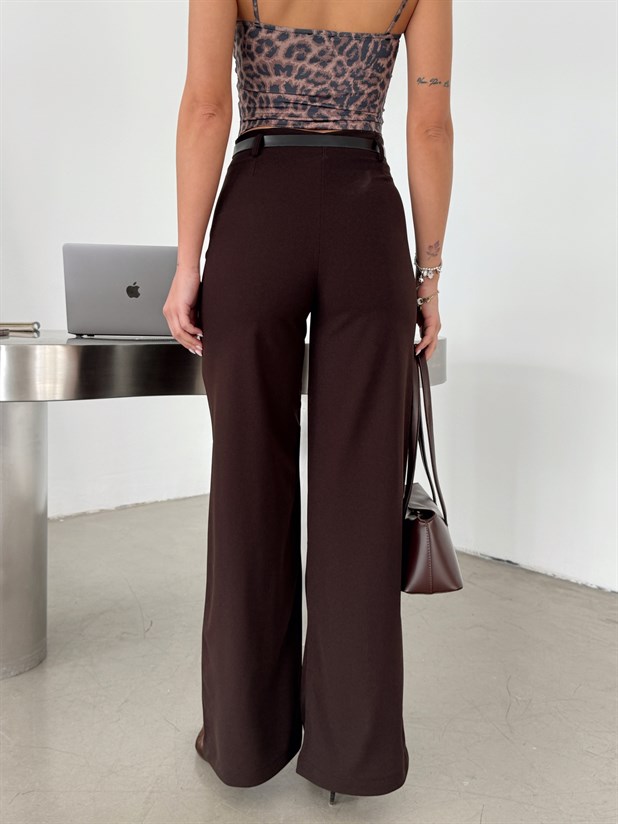 Scuba Crep Pantolon - Kahve