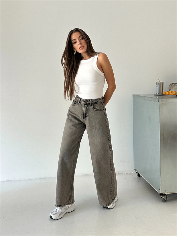 Bol Paça Jean  - Kahve Yıkama