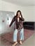 Kemerli Oversize Deri Ceket  - Bordo