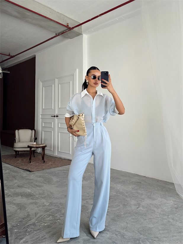 My Palazzo Kumaş Pantolon - Bebe Mavi