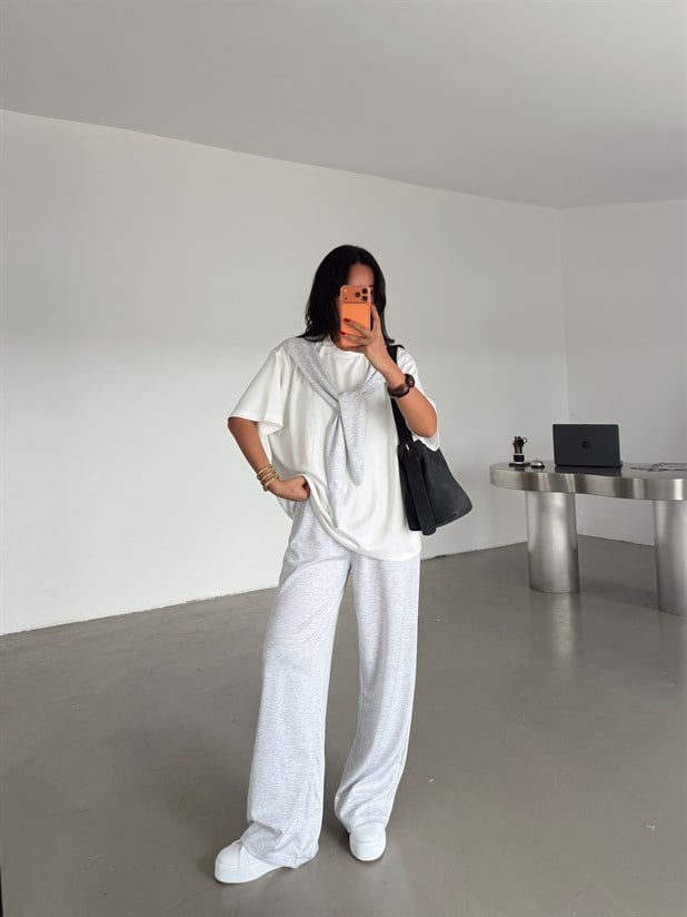 Garnili Modal Takım - Gri