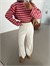 Bol Paça Triko Pantolon - Taş
