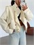 Vatka Detay Oversize Crop Trençkot - Ekru