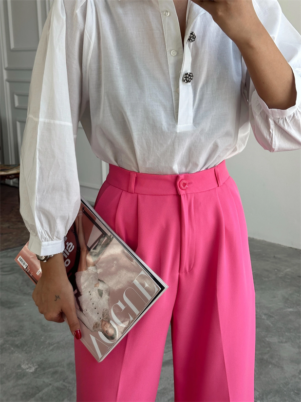 My Palazzo Kumaş Pantolon - Fuşya