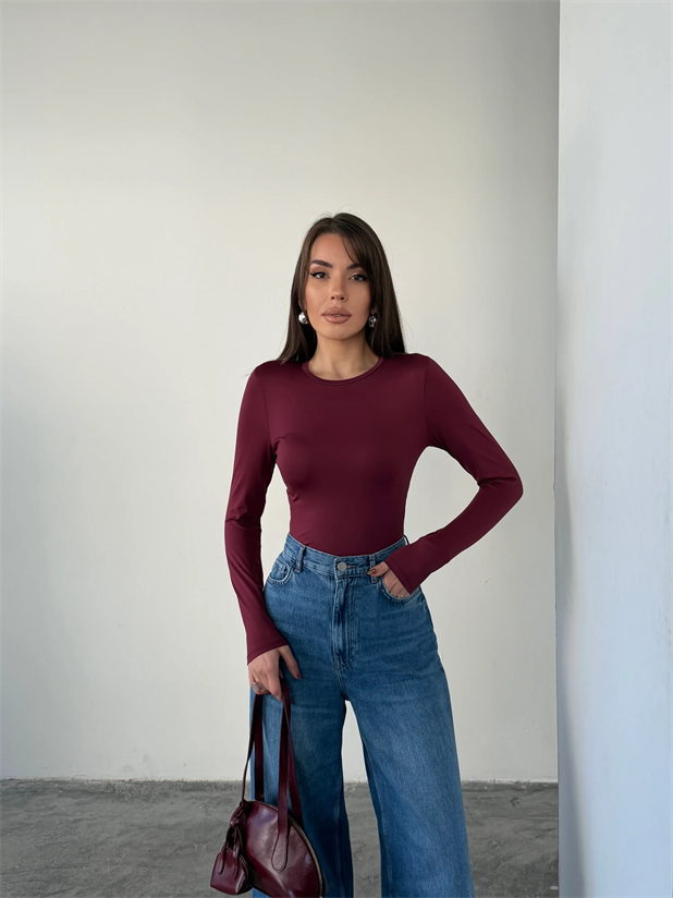 Bisiklet Yaka Micro Bluz - Bordo