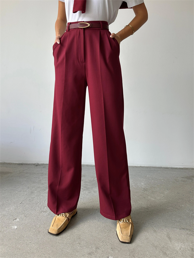 My Palazzo Kumaş Pantolon - Bordo