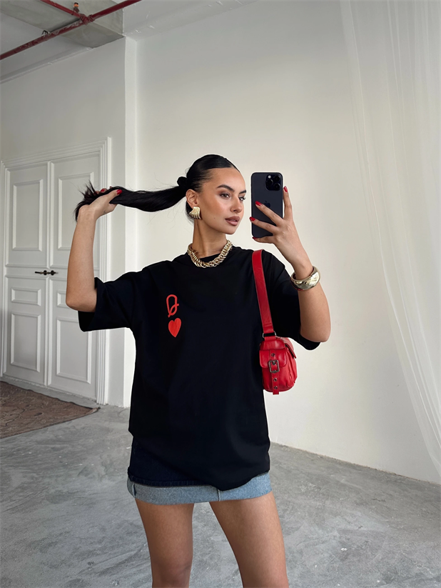 Love Q Basic Tshirt Siyah - Siyah