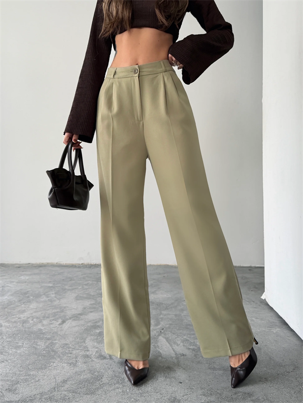 My Palazzo Kumaş Pantolon - Çağla Yeşili