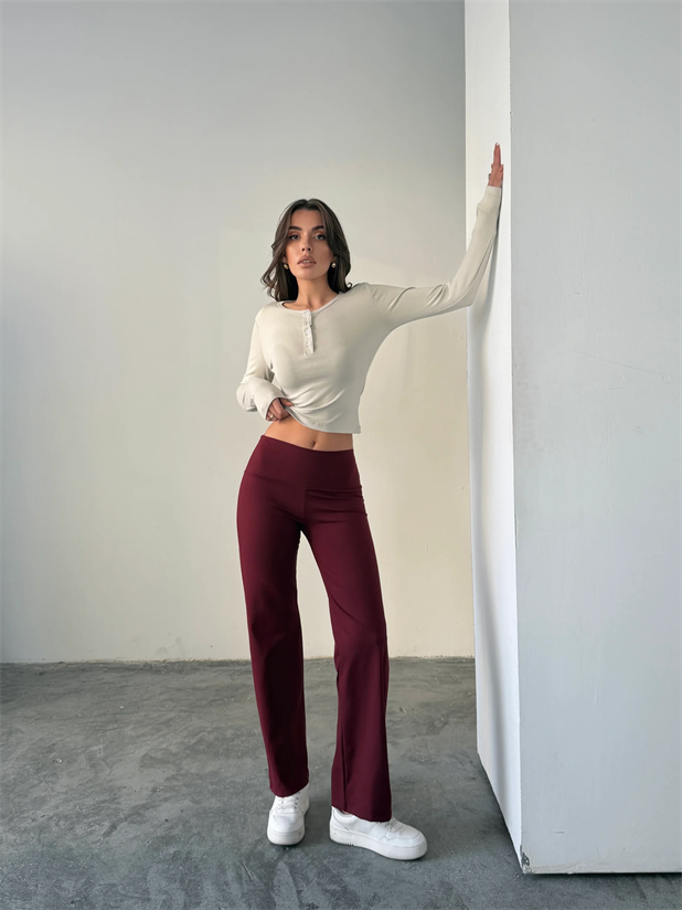 Orıgınal Tayt Pantolon  - Bordo