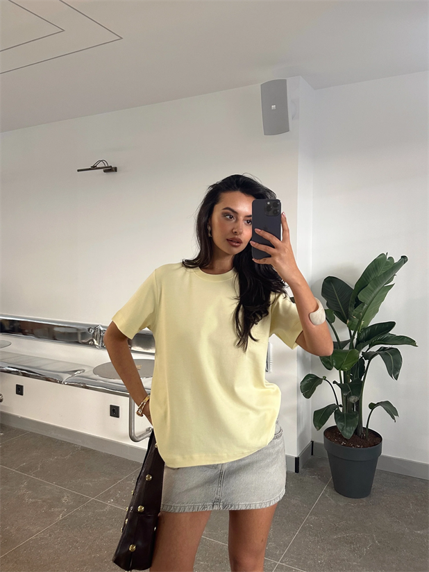 Düz Oversize Basic - Sarı