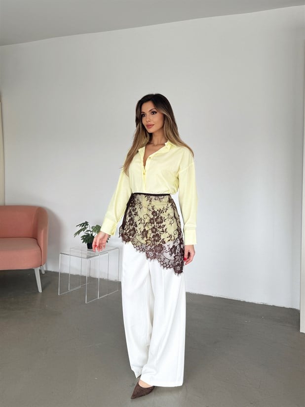 Dantel Aksesuar Etek - Kahve