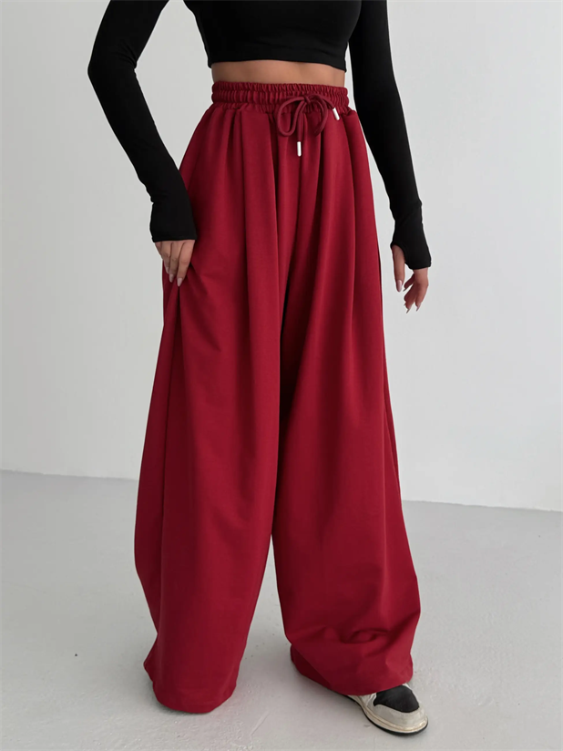 Baggy Salaş Eşofman - Bordo