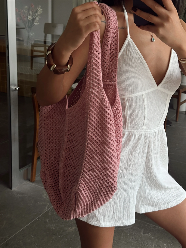 Örgü Çanta - Pembe