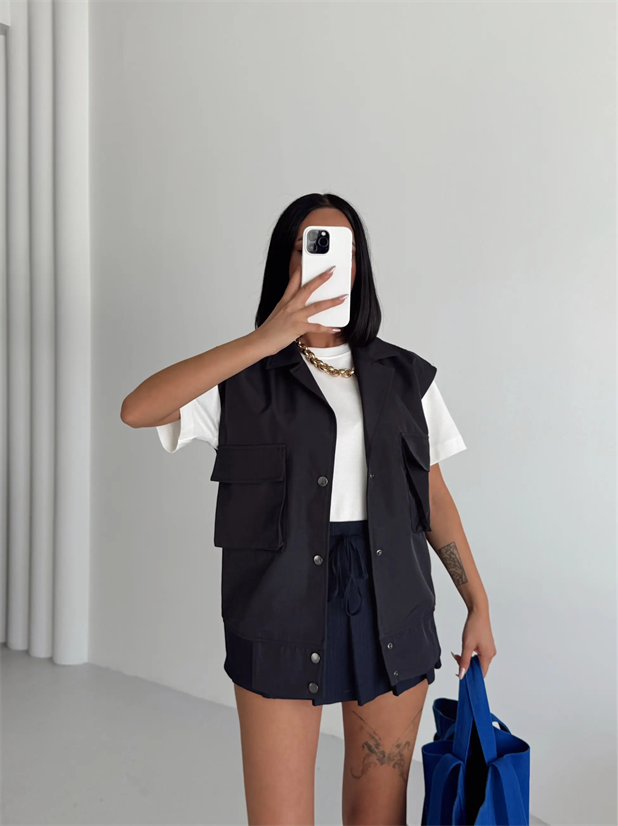 İnva Cepli Yelek Lacivert - Lacivert