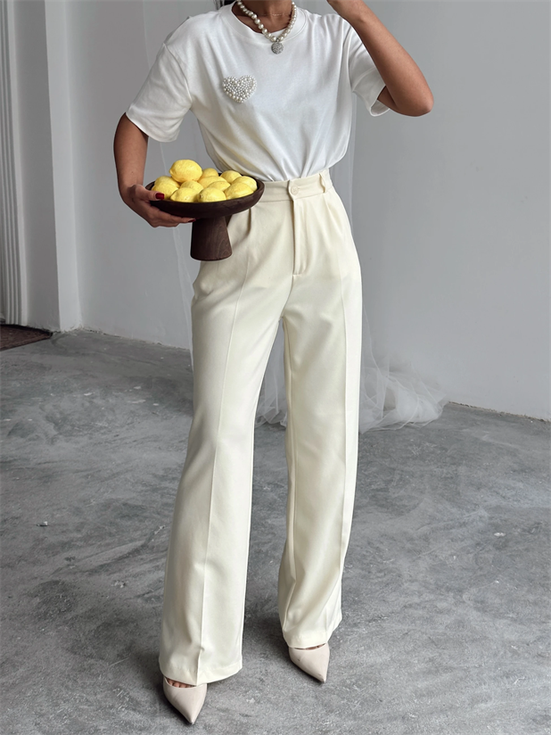 My Palazzo Kumaş Pantolon - Limon Sarısı