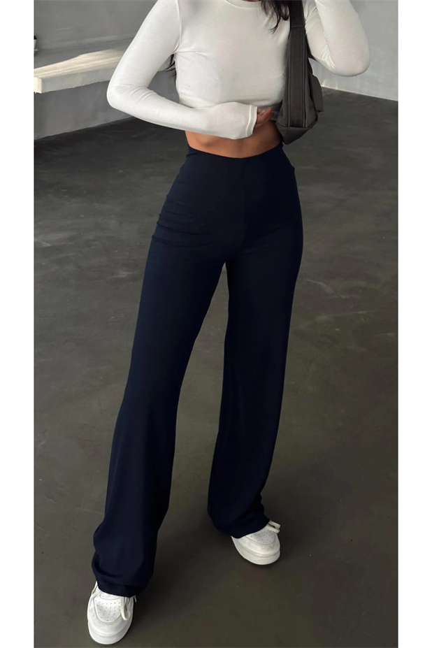 Kaşkorse Bel Detay Eşofman Lacivert - Lacivert