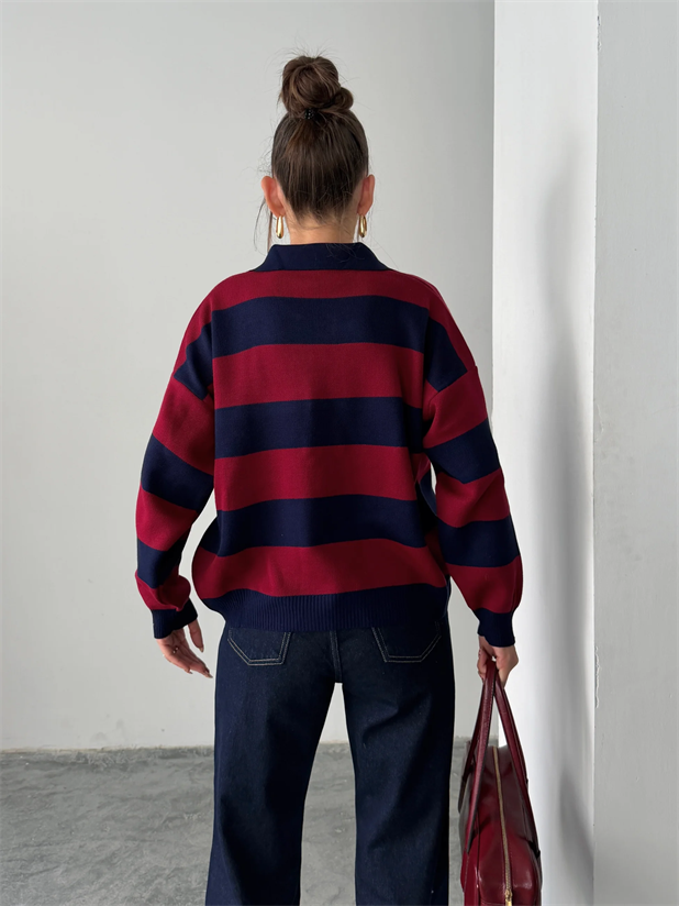 Polo Yaka Kazak  - Bordo-Laci