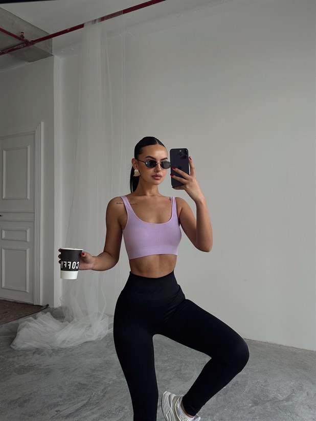 Seamless Fitilli Crop - Lila