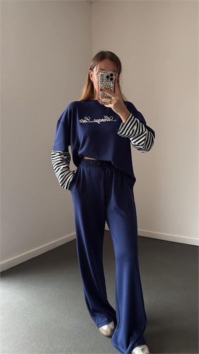 Always Late Lacivert Sweat ve Eşofman Takımı