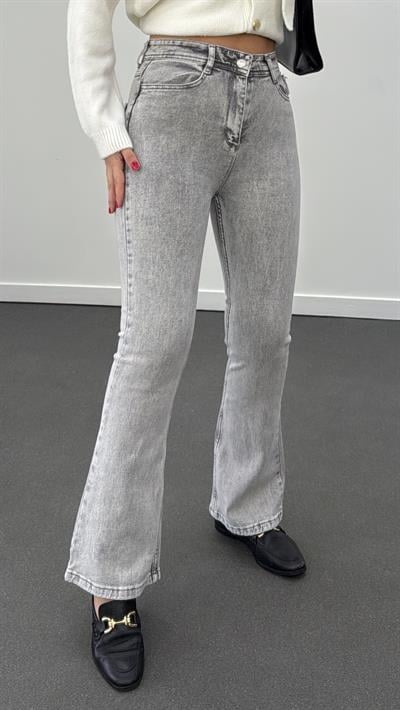 Chicago Gri Süper Yüksek Bel Flare Jeans