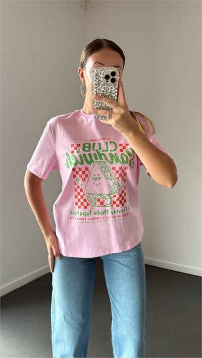 Club Sandwich Baskılı Pamuk Tshirt