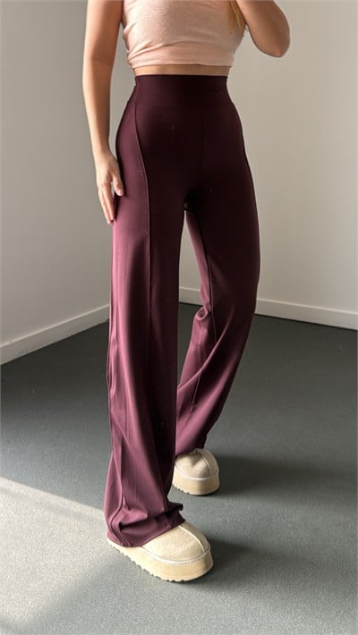Noxen Bordo Modal Flare Tayt Pantolon