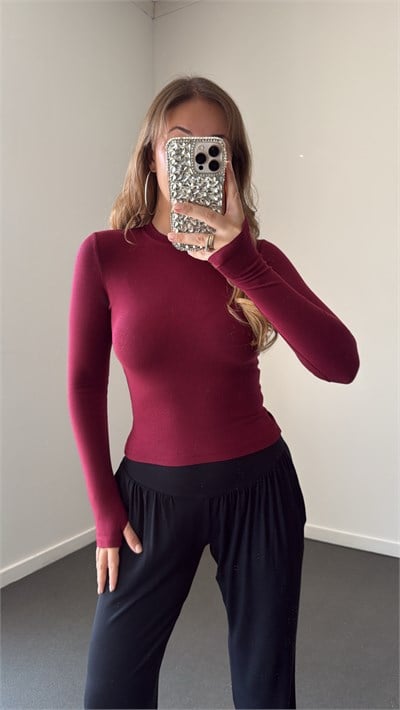 Nr Bordo Parmak Geçirmeli Modal Body