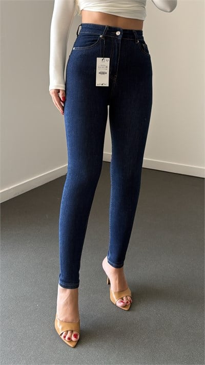 Nrf Dark Blue Toparlayıcı Extra Yüksek Bel Full Likralı Skinny Jeans