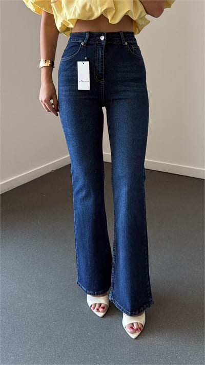 Nrf Orta Kot Extra Yüksek Bel Full Likralı Flare Jeans