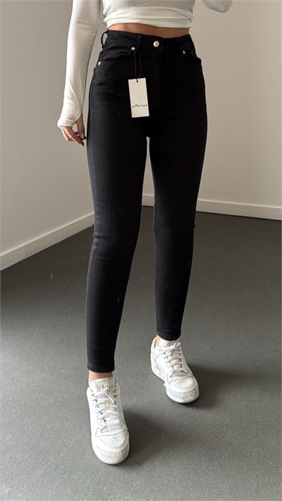 Nrf Siyah Toparlayıcı Extra Yüksek Bel Full Likralı Skinny Jeans